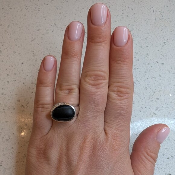 Ippolita Jewelry - Ippolita Sterling Silver Oval Black Tiger Eye Diamond Cluster Band Ring 7 RARE